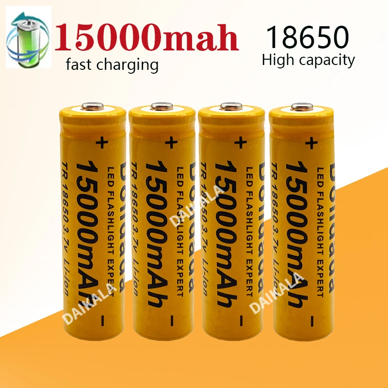 

High Quality 15000 mAh 3.7 V 18650 lithium ion batteries Rechargeable battery For LED flashlight/Electronics(Orange)