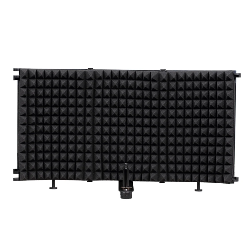 

Studio Cover Panel Foldable ABS Live Broadcast Filter Microphone Isolation Shield Adjustable Angle Wind Screen Sound Absorbing