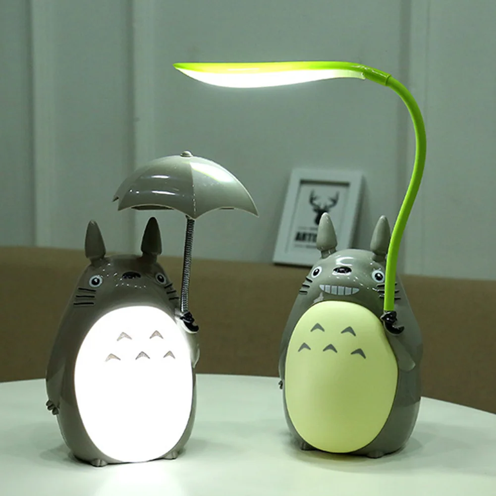 

Creative Night Lights LED Cartoon Totoro Shape Lamps USB Rechargeable Reading Table Desk Lamps Gift Home Novelty Decor