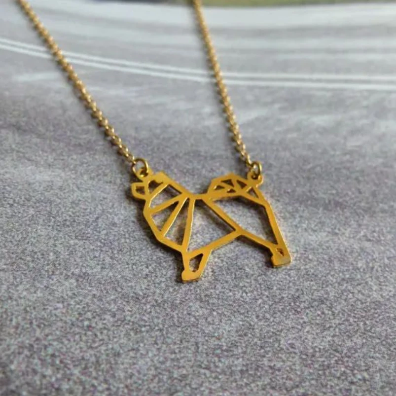 Ожерелье с собакой-оригами