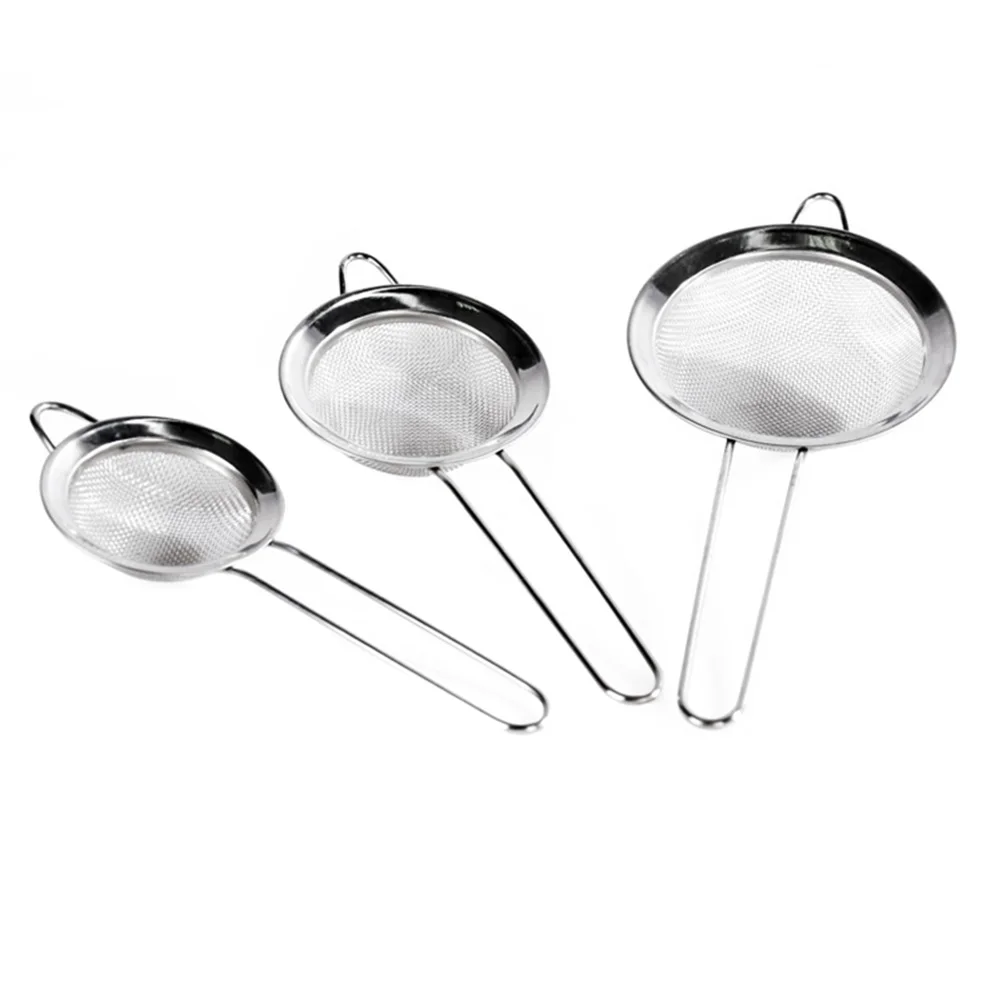 

3 PCS Kitchen Supply Fine Mesh Stainless Steel Strainer Liquid Colander Sieve