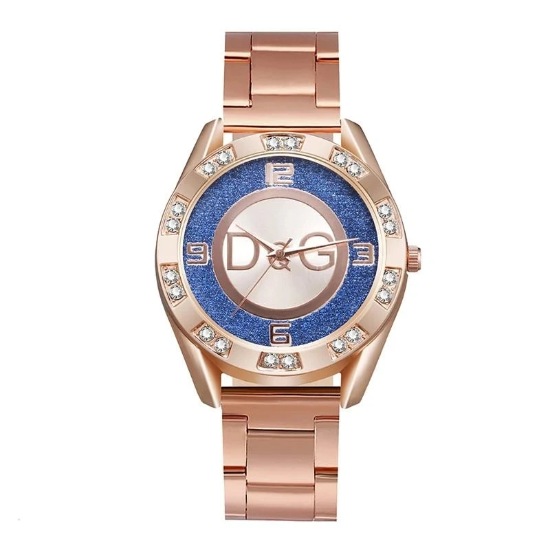 Women Watches DQG Luxury Rose Gold Frosted Diamond Quartz Watch Fashion Creative Men's and Women's Sports Chronograph Watch