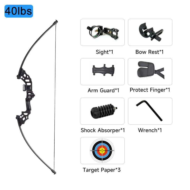 

Hunting Bow Take-down Bow for Shooting Archery Recurve Bow with Aiming Point Outdoor Sports Shooting 40/50lbs