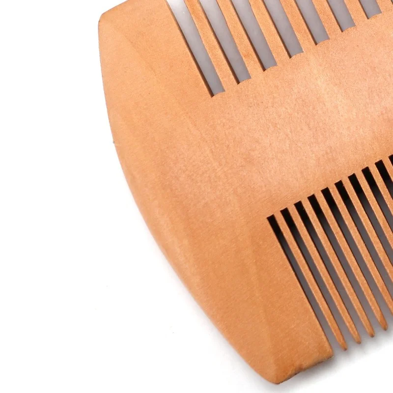 Beard Comb Kit for Men Wooden with PU Leather Case Brush Care Pocket Men's Hair Peine |
