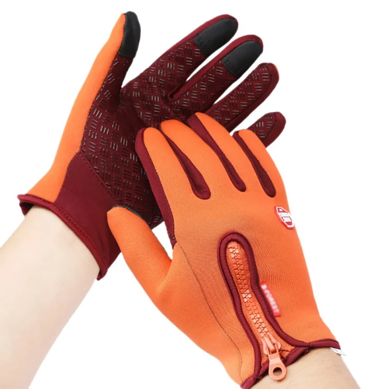 

Warm Winter Gloves Touch Screen Waterproof Windproof Gloves Women Thermal Non-Slip Gloves Sports Cycling Zipper Mittens
