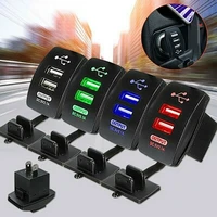 12 24v 3 1a dual led usb car auto power supply charger port socket waterproof