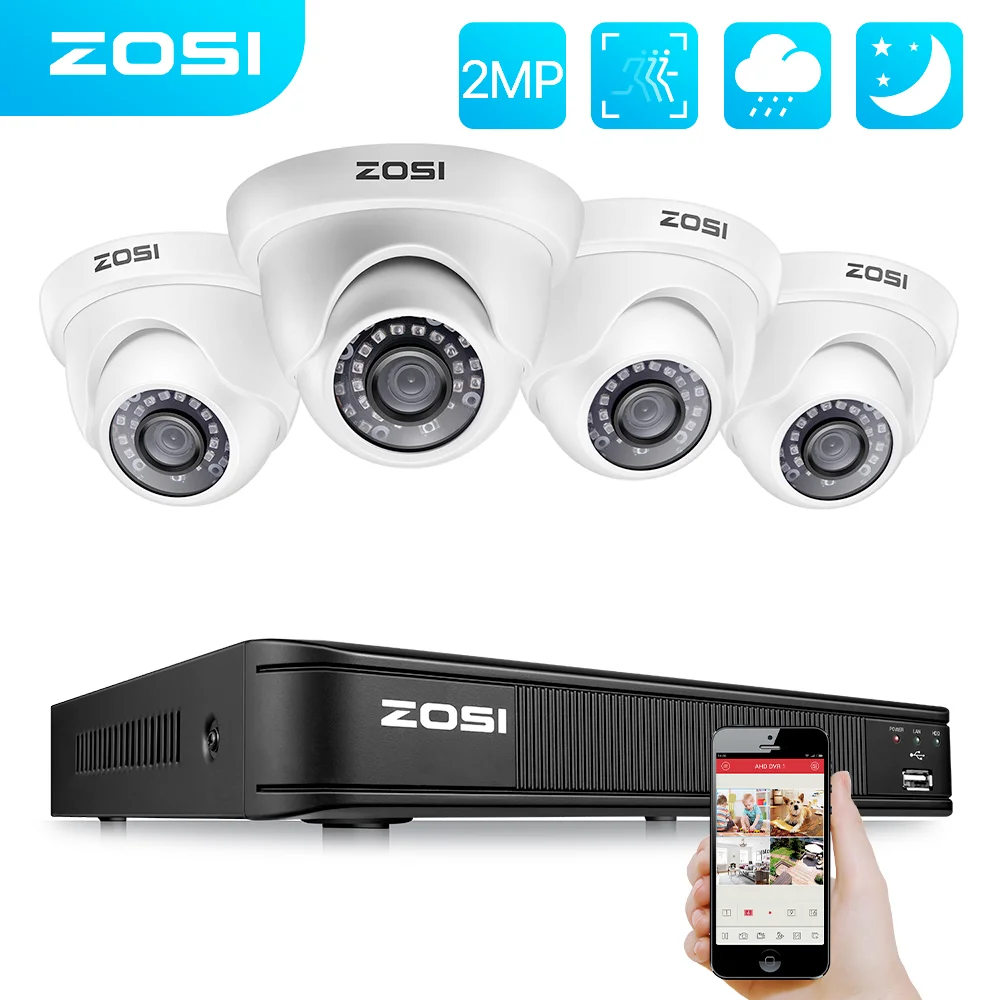 

Система видеонаблюдения ZOSI 8CH 1080P TVI CCTV Kit с камерами безопасности DVR видеокамера для дома