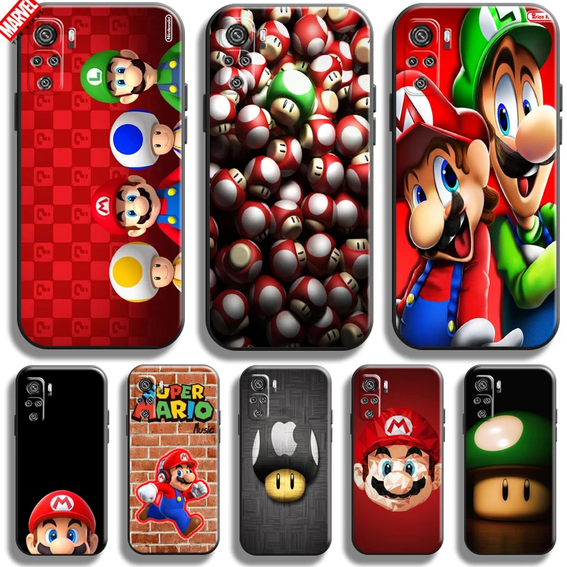 

Cartoon Super Mario Bros For Xiaomi Redmi Note 10 10T 10S Pro 5G Phone Case Back Funda Coque Soft Carcasa