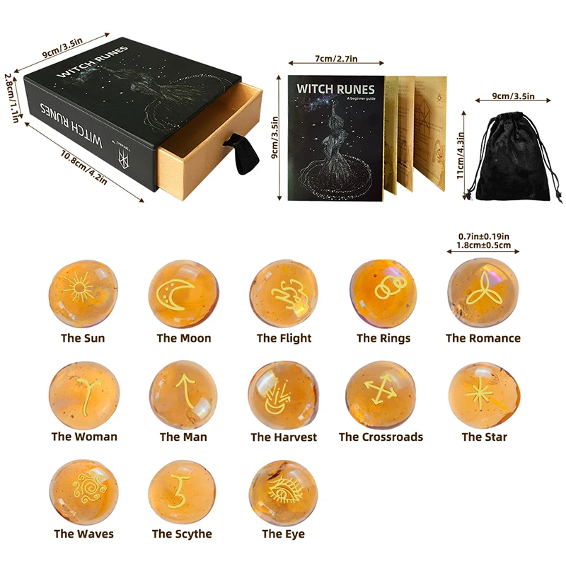 Набор рун 13 шт. набор рунных камней ведьмы многофункциональные инструменты для