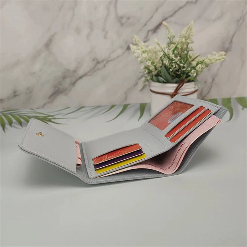 

Women Men PU Leather Trifold Wallet Classic Slim Thin Short Wallet Small Credit Card Holder with ID Window Money Purses Luxury