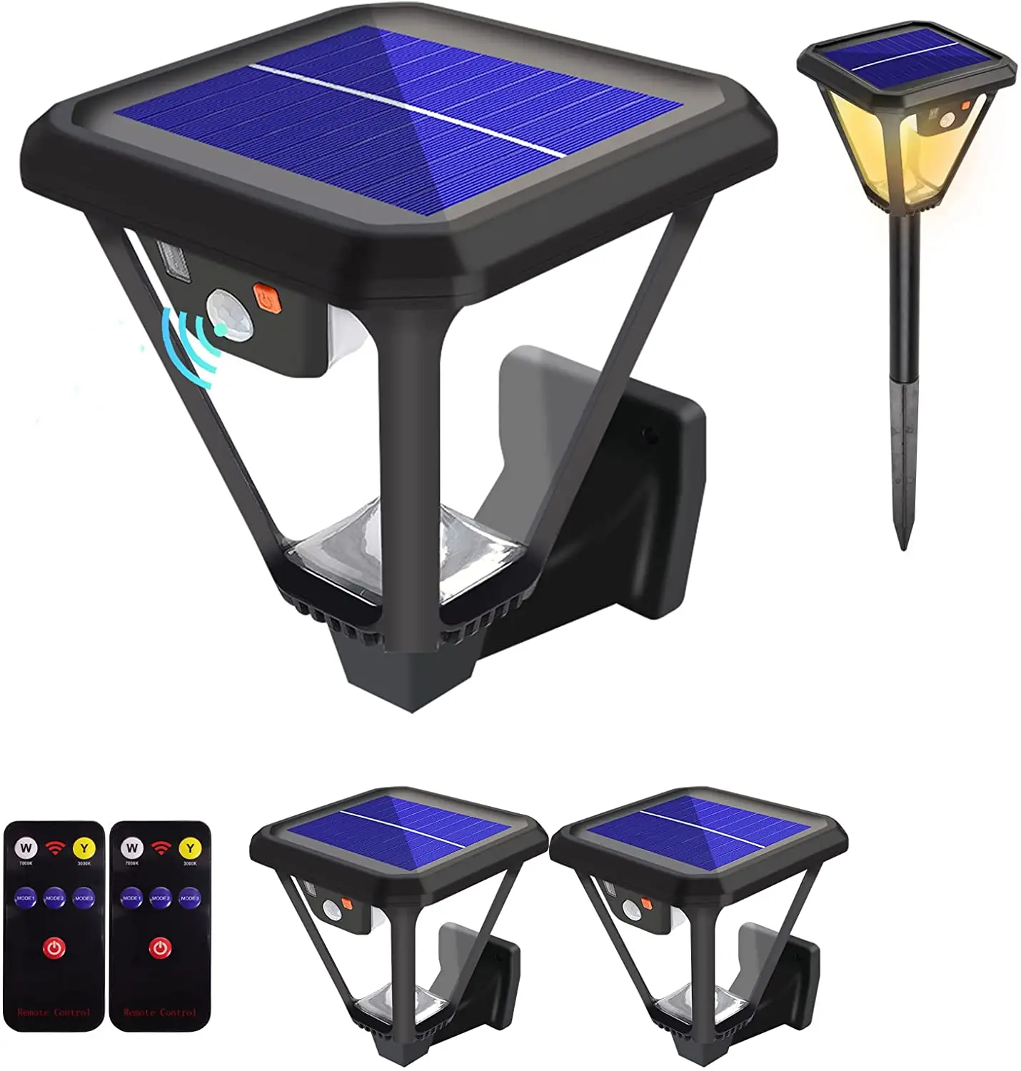 

Solar Garden Light With Remote control 2 Install Ways Wall Lamp Waterproof Solar Ground Lights For Yard Patio Soil Lawn Lighting