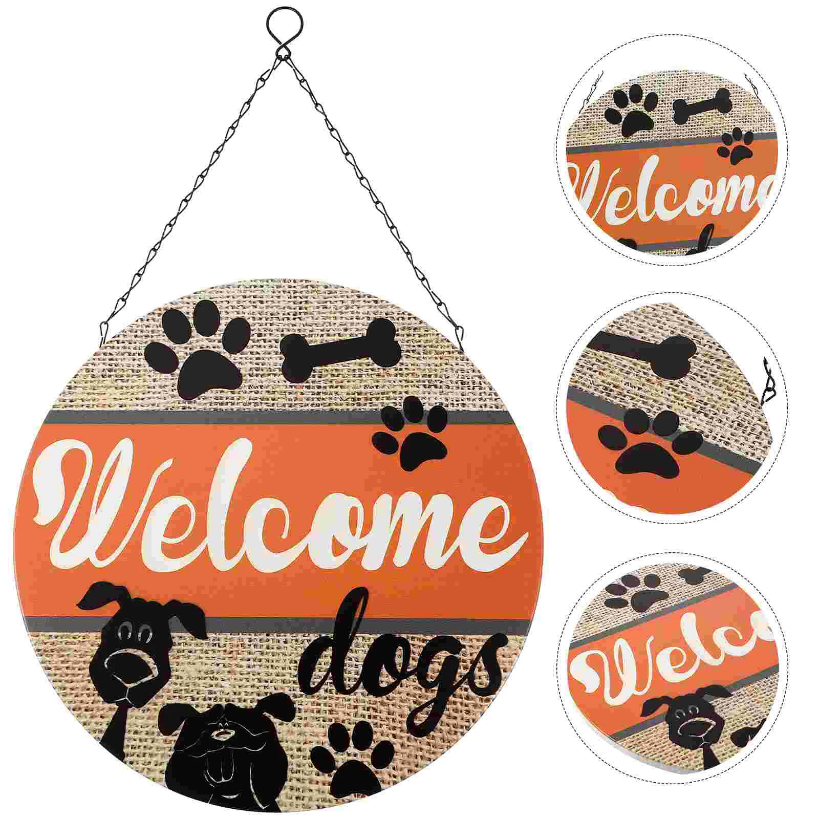 

Sign Welcome Door Hanging Pendant Plaque Dogs Porch Metal Decoration Christmas Wreaths Iron Front Puppy Wall Bones Dog Farmhouse