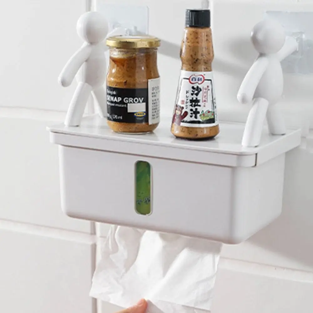 

Simple Paper Storage Box Bathroom Kitchen Visible No-drill Paper Towels Holder Tissue Box Toilet Roll Holder Napkin Holder