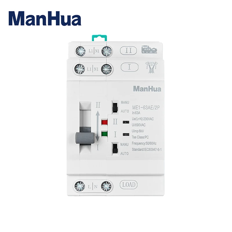 

Автоматический переключатель Манхуа ME1-63AE/2P 63А 230В