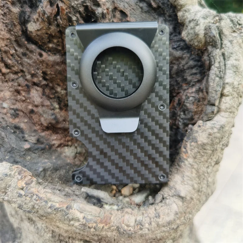 Airtag Wallet for Men Bank Business Card Cash Holder Rfid Cartera Tarjetero Carteira Brand luxury Carbon Fiber Wallet Smart Slim