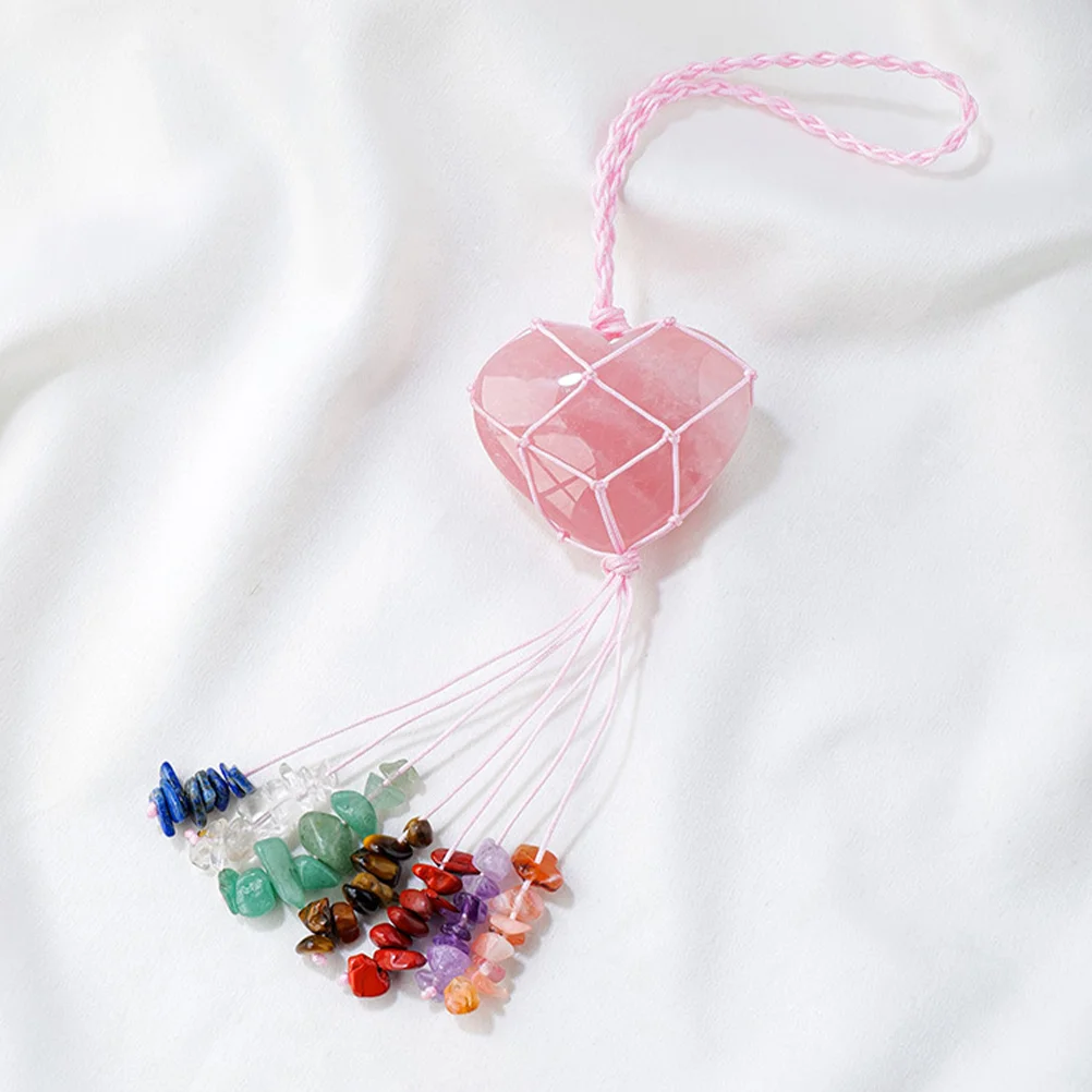 

Natural Crystal Stone Hanging Ornament Delicate Heart Crystal Stone Decoration