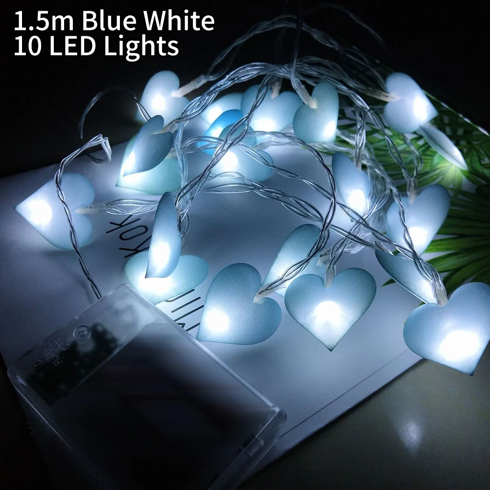 

Waterproof LED String Light Festive Battery Operated Christmas Decor Wedding Love Heart Hanging Party Garden Fabric Indoor Fairy