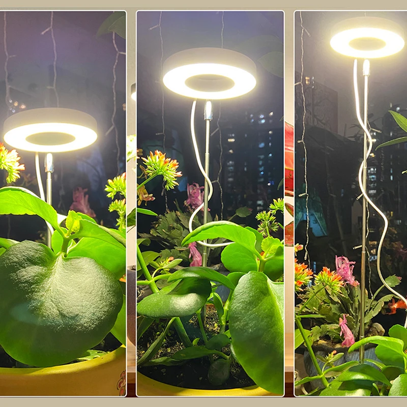 LED Grow Light Full Spectrum Plant Growth Light USB 5V Height Adjustable Dimmable Growing Lamp with Timer for Indoor Plants Herb
