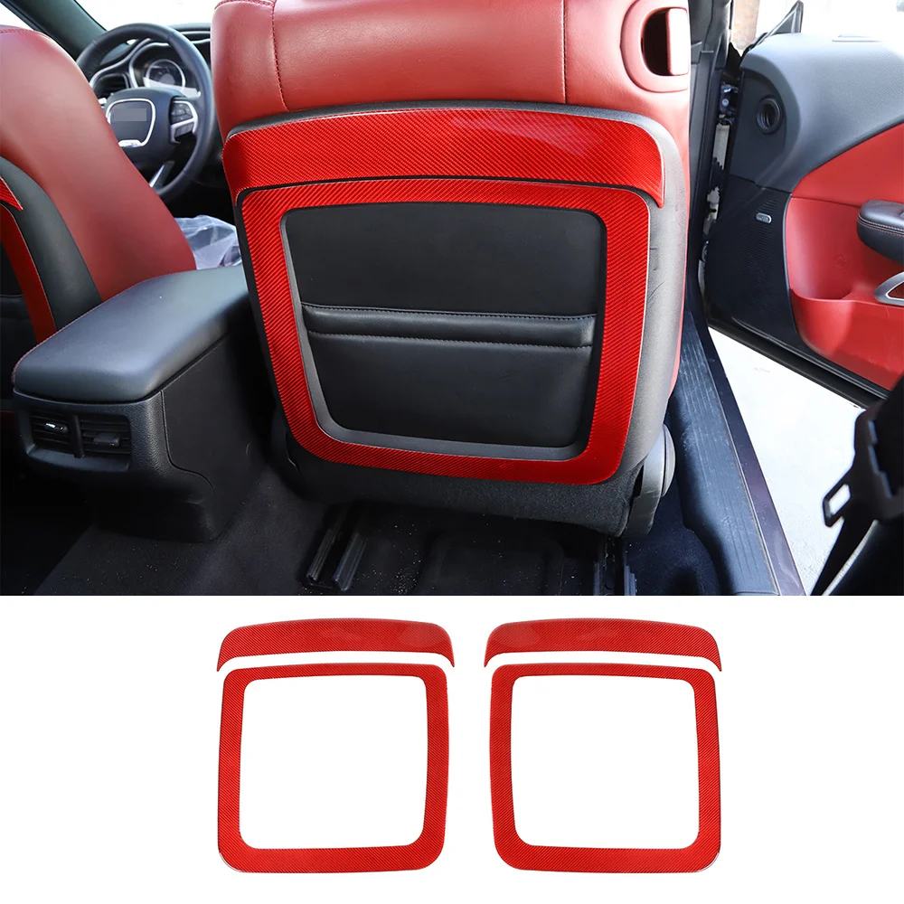 

Soft Carbon Fiber Seat Back Decorative Panel Trim for Dodge Challenger 2015-2022 Interior Car Accessories