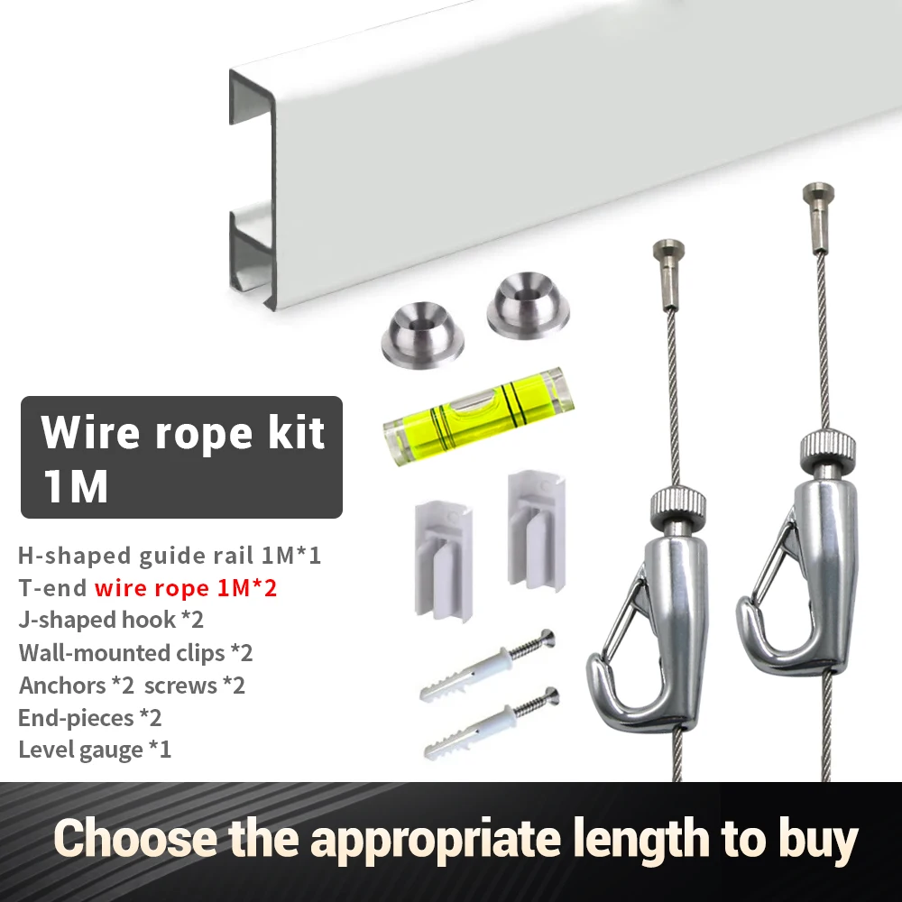 

Набор направляющих крючков для фотографий с бесплатным датчиком уровня, регулируемой высотой кабелей, веревка, используемая для галереи, подвесной инструмент для рамки