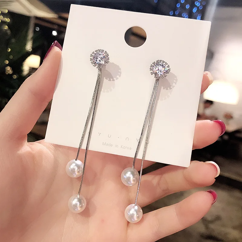 Новые модные длинные серьги для женщин большие серьги-кисточки со стразами и