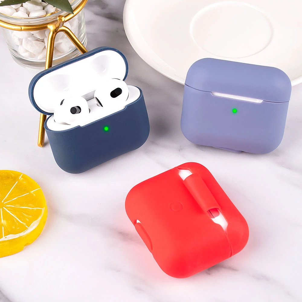 

silicone earphone case For Airpods 3 one piece candy color soft earphone cover For Airpods case 3 Charging Box Protective case