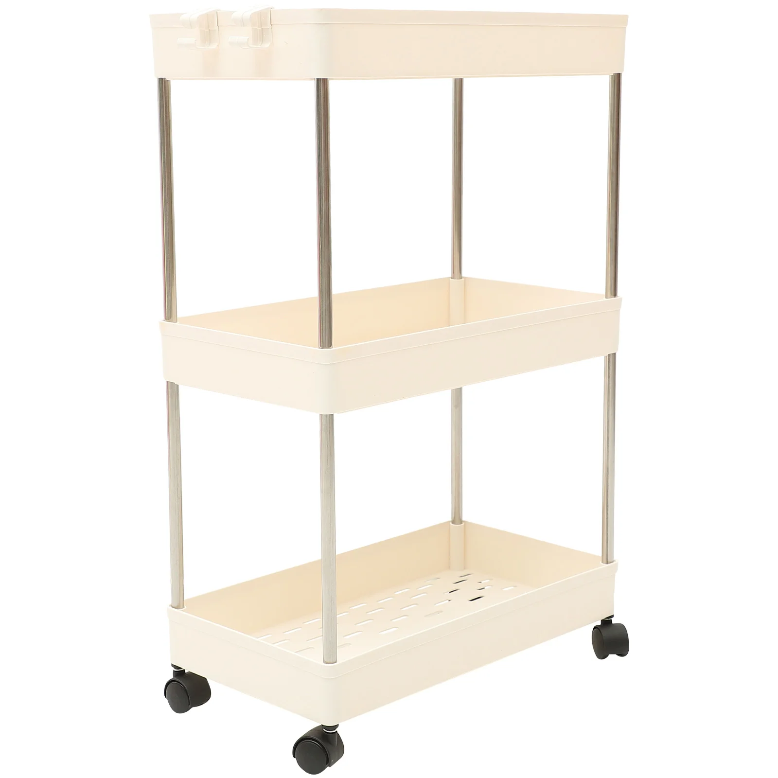 

Cart Rolling Storage Trolley Kitchen Rack Utility Bathroom Tier Laundry Multi Layer Mobile Movable Shelf3 Sundries