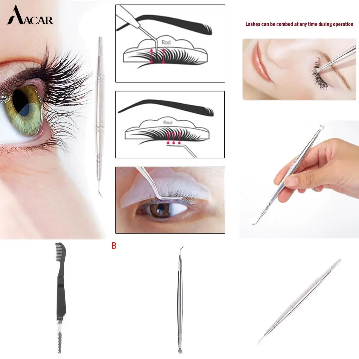 

1 шт., набор для завивки ресниц с расческой