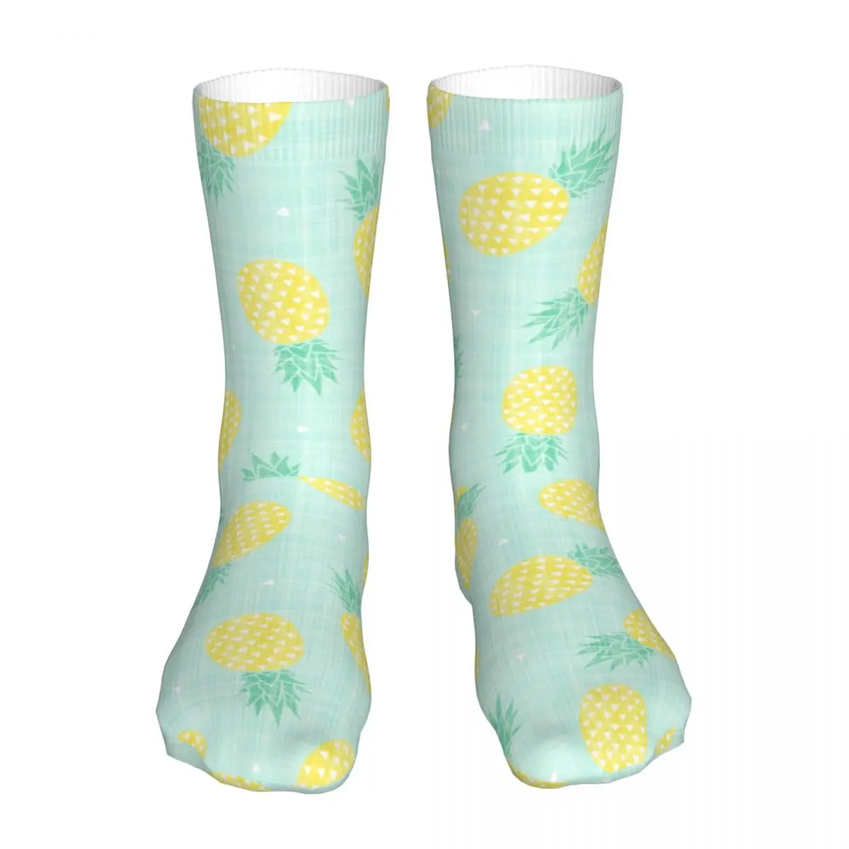 

Носки унисекс с мультяшным ананасом, новинка, зимние носки, теплые толстые вязаные мягкие Повседневные носки