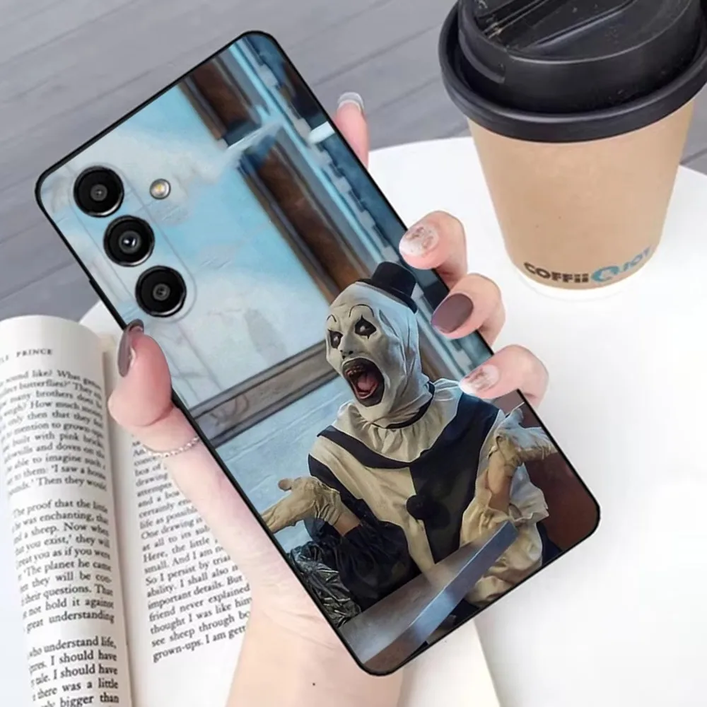Art the Clown horror T-Terrifier Phone Case For Samsung S 25 24 21 22 23 30 20 Ultra Plus Fe Lite Note 10 9 5G Black Soft