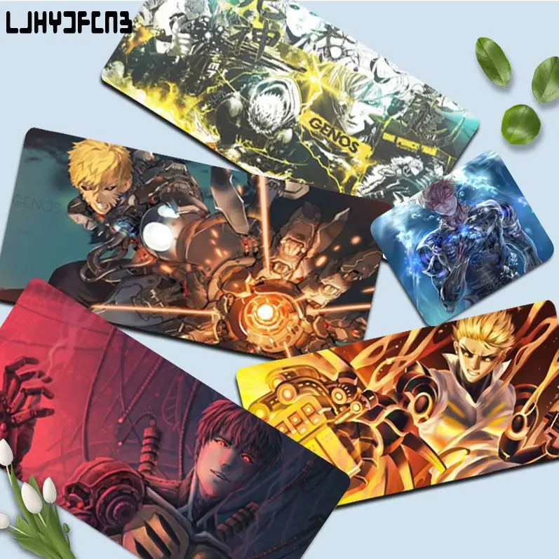 

LJHYDFCNB One Punch Man Genos Mousepad Girl Pad Rubber Gaming Mousepad Desk Mat Size For Large Edge Locking Game Keyboard Pad