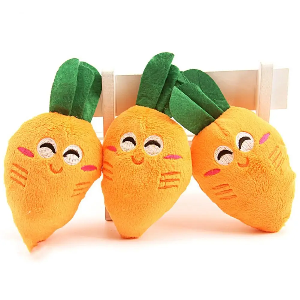 

Plush Squeaky Carrot Bite Resistant Dog Chew Molar Toys Puppy Training Clean Teeth Sounding Toy Radish Vegetable Pet Biting Toy