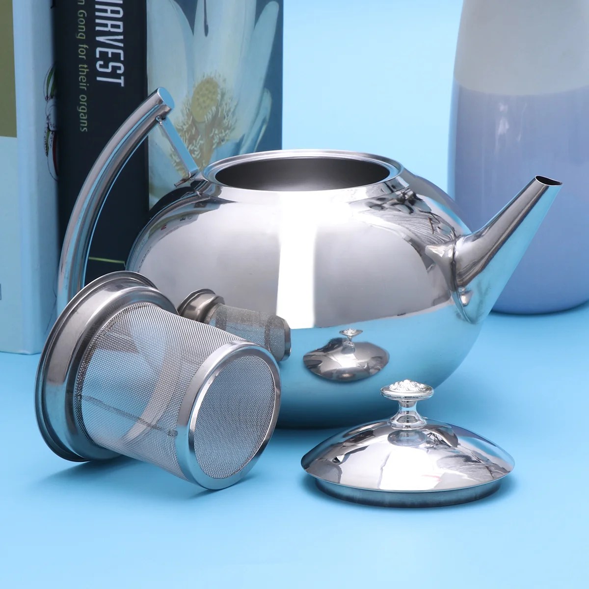 

Tea Kettle Teapot Steel Stainless Pot Infuser Teapots Stove Coffee Whistling Infusion Water Teakettle Stovetop Metal Boiling Gas