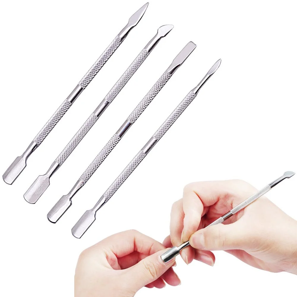 

1/4Pcs/Set Steel Double-ended Cuticle Pusher Dead Skin Remover Manicure Cleaner Care Nails Art Tool All for Manicure Tools Set