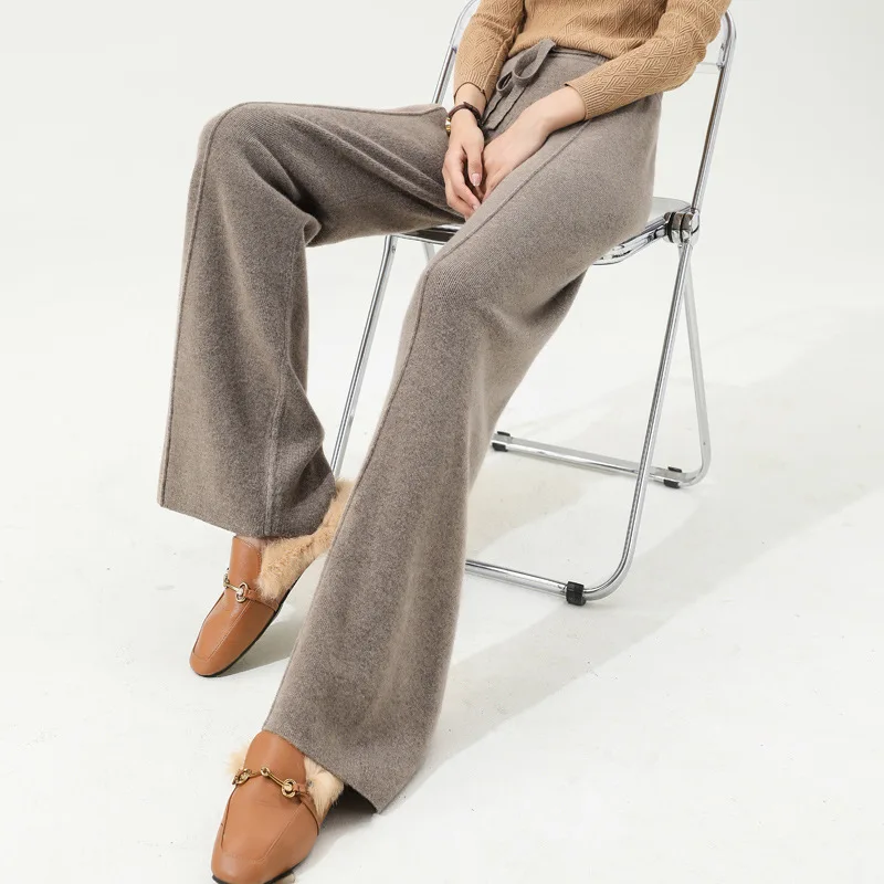 Fall/Winter 2022 ladies' pure wool wide-leg pants are slim, legs are long, floor pants are loose, slim and high-waisted.