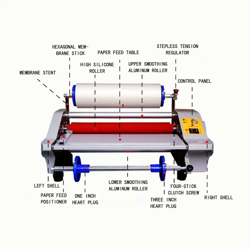 A3 Paper Laminating Machine,Cold Roll Laminator ,Four Rollers,Worker Card,Office File Laminator FM360 110v/220v 1PC images - 6