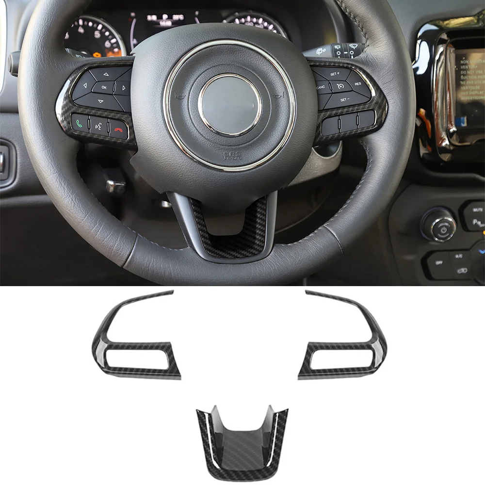 

Car Steering Wheel Panel Decoration Cover for Jeep Renegade 2015-2022 Jeep Compass 2017 2018 2019 2020 Interior Accessories ABS