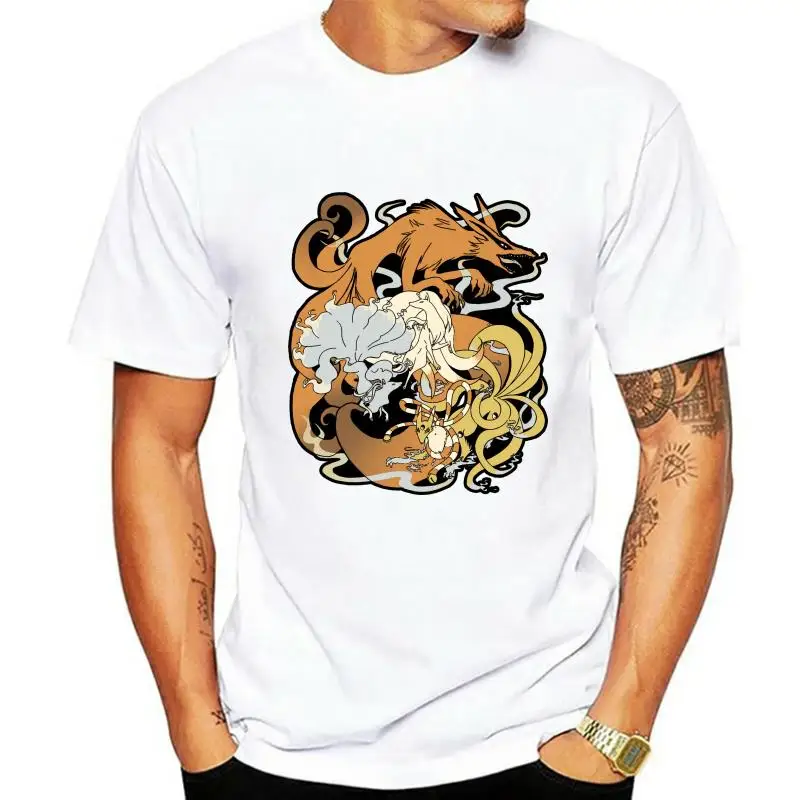 

Camiseta de los zorros Kitsune para hombre, camisa para mujer