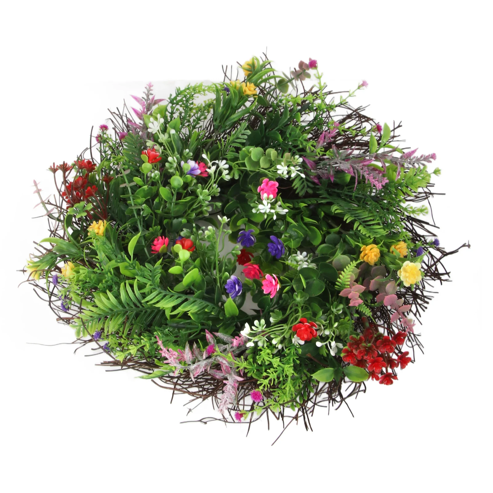 Весенний венок с полями для входной двери из сушеных цветов искусственный