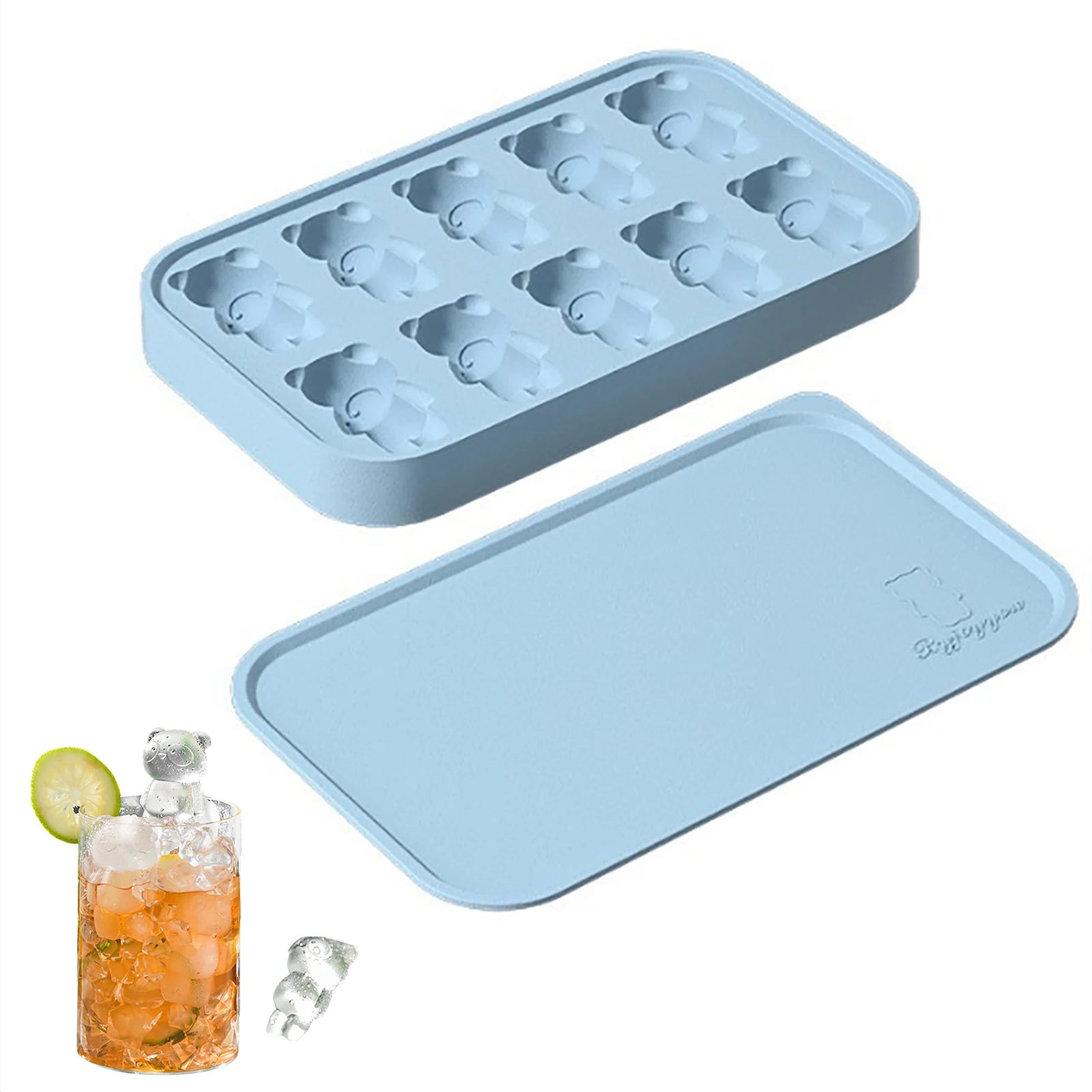 

Ice Cube Tray With Lid Ice Cube Tray With Lid Reusable Rectangle Ice Cube Molds For Whiskey Cocktails Vodka And Juice Beverages