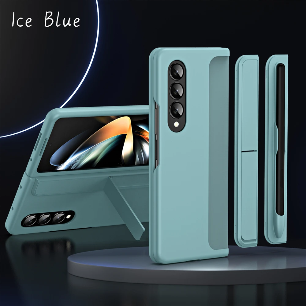 

Ultra-thin Bracket Hard Cover For Samsung Galaxy Z Fold 4 5G Luxury With S Pen Holder Shockproof Cases For Galaxy Z Fold 3 Coque