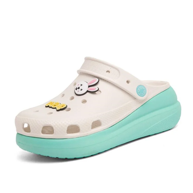 Fashion Women Breathable Slippers Outdoor Clogs Thick Sole Beach Sandals Woman EVA Non-slip Home Garden Hole Shoes