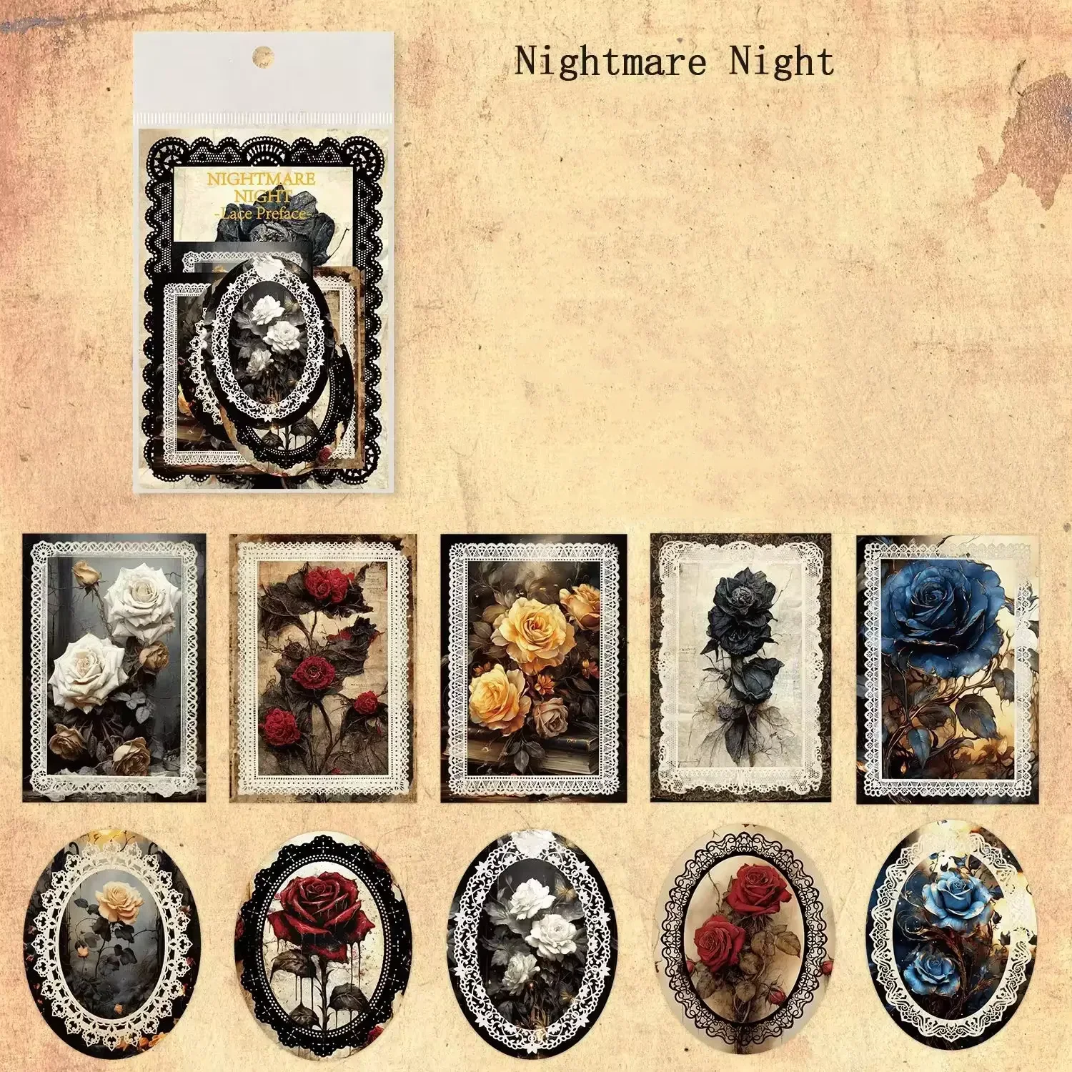 

20 Листов Готических Цветочных Коллажей, Канцелярские Наклейки, 164x103 Мм, Вырезы Для Ведения Журнала И Скрапбукинга