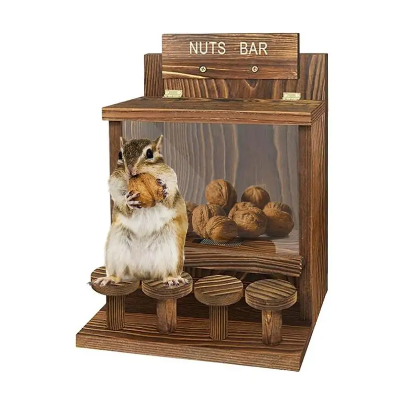 

Squirrel Feeders For Outside Outside Room Box Squirrel Feeder Wooden Large Stable Squirrel Supplies With Clear Acrylic Sheet For