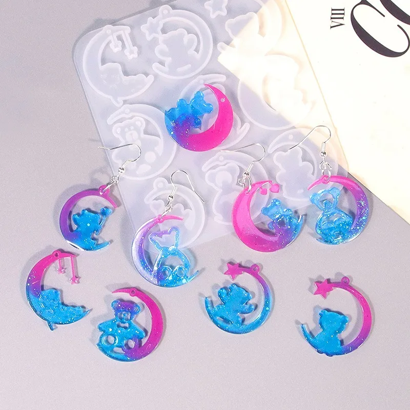 Рождественская луна серии серьги силиконовая форма DIY ювелирные изделия с