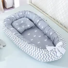 Кровать-гнездо детская 85*50 см с подушкой, хлопковая переносная для новорожденных, для путешествий, бампер для детской кроватки