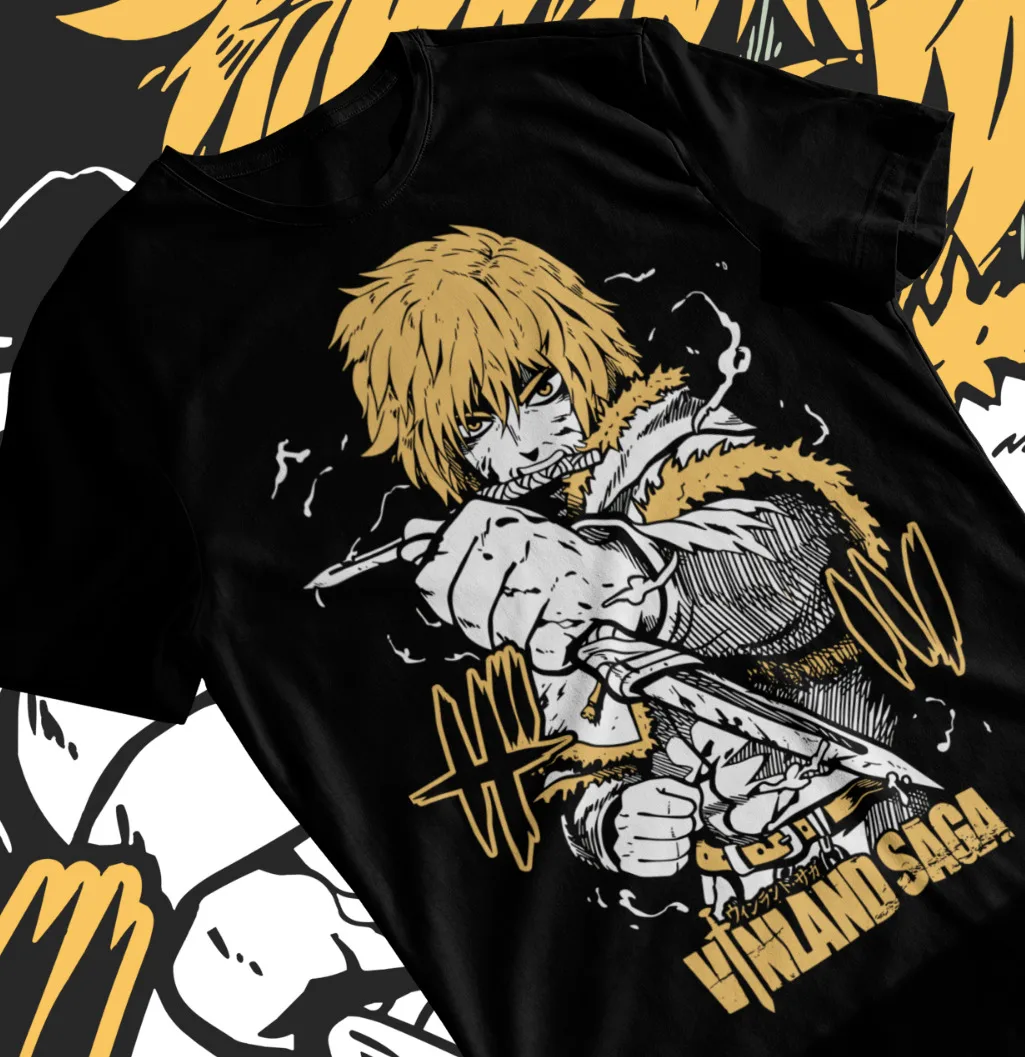 Мягкая футболка унисекс с принтом Аниме Манга Vinland серия Сага Thorfinn Askeladd