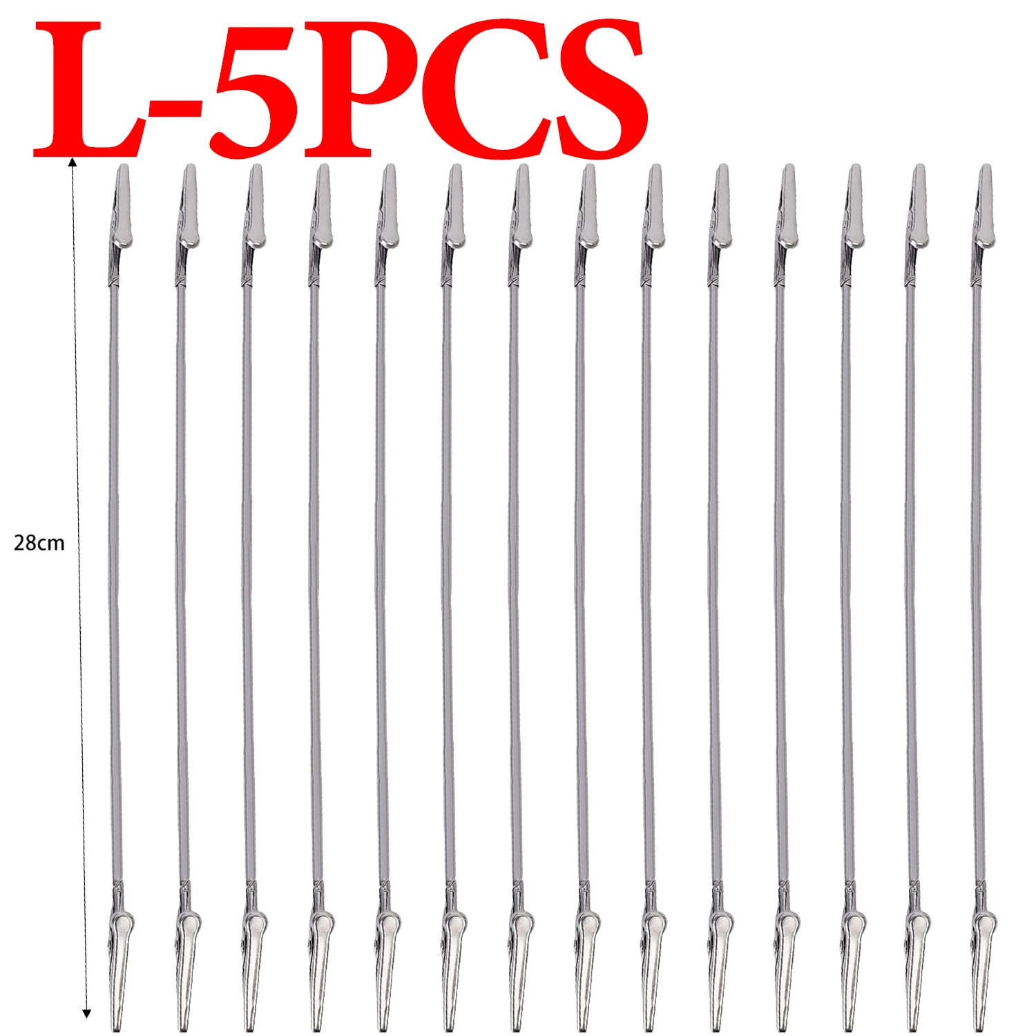 

Металлический гибкий зажим «крокодил» серебристого цвета