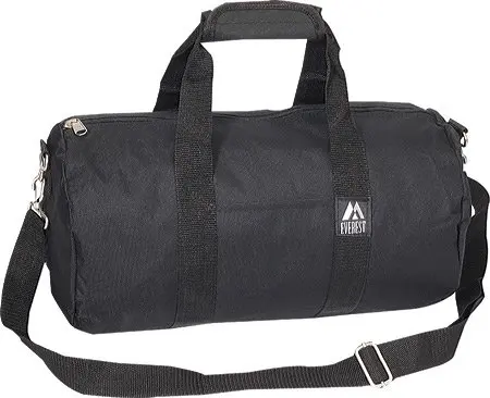 Unisex 16-Inch Round Duffel Bag Black