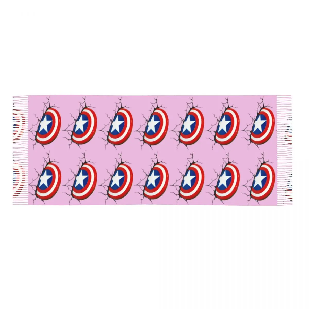 Женские большие шарфы с щитом Капитана Америки на заказ женские зимние толстые